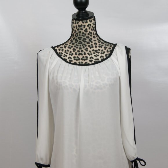Spense Black White Blouse sz M - Picture 3 of 13